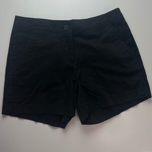 Nautica Womens Black Chino Shorts Size 8 Stretch Cotton 1664787